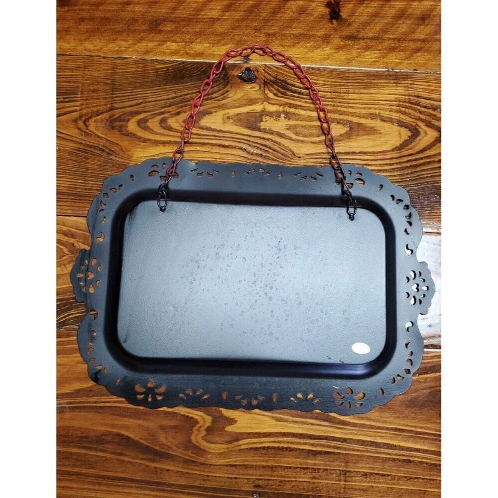 Red Hanging tray Rustic Country kitchen Distressed Metal White Letters - Picture 5 of 5